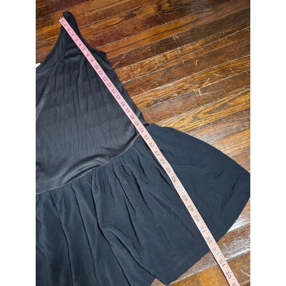 Vintage Black Semi Sheer Pleated Dress Slip Black Swan Boudoir Lingerie Goth - Picture 9 of 12